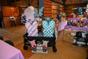 Giant plush Peeps on display for the Live Auction at the 2026 EHFAR Fundraiser, For the Love of Perry Kids