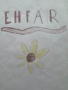 Youth artist's rendering of the message 'For the Love of Perry Kids'