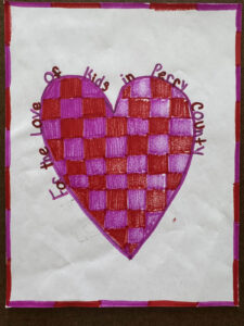 Youth artist's rendering of the message 'For the Love of Perry Kids'