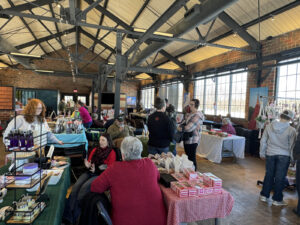 Local makers selling baked treats, personal care, gifts, clothing and home decor at the Ludowici Farmers Market at the Factory of Ideas in New Lexington, Ohio.